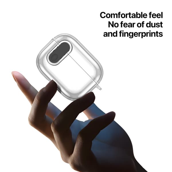 DUX DUCIS til AirPods 4-deksel PC+TPU Bluetooth-deksel/deksel med krok - gjennomsiktig