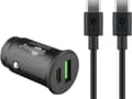 Miniatyrbilde 3 av 8: Goobay Dual USB Fast Car Charger USB-C™ (27 W) billadeadapter med 1x USB-C™ og 1x USB-A, USB-C™-kabel, 1 m, svart