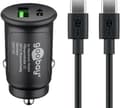 Miniatyrbilde 1 av 8: Goobay Dual USB Fast Car Charger USB-C™ (27 W) billadeadapter med 1x USB-C™ og 1x USB-A, USB-C™-kabel, 1 m, svart