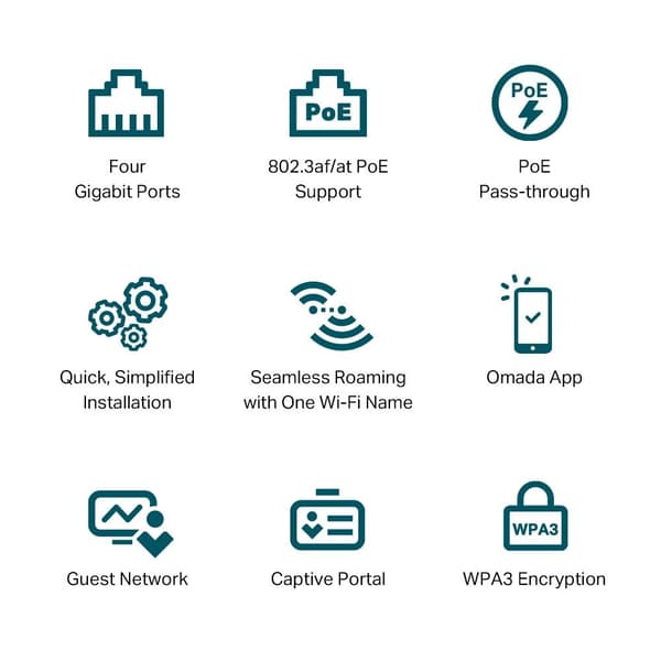 TP-Link AX3000 Vægplade Wi-Fi 6 Access Point /EAP655-Wall
