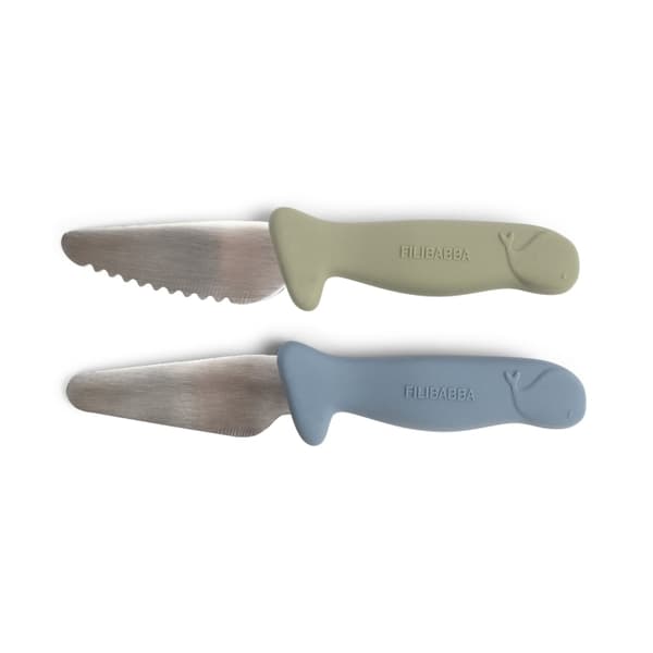 Filibabba Skjærekniver for nybegynnere - 2-pakning - Powder Blue + Green - (FI-03337)