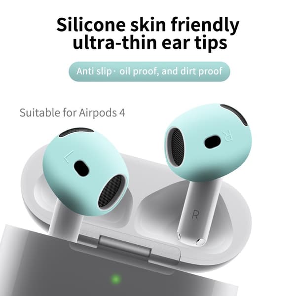 AirPods 4:lle liukumaton silikonikotelo, korvasuojat, nappikuulokkeet - Sininen