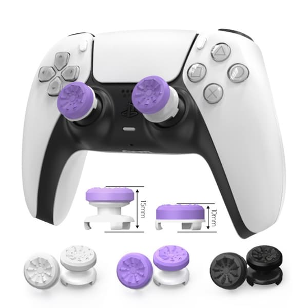 2kpl Thumb Grip Finger Grip Sony PlayStation 5/4 8BitDo Joystick Silikoni - Valkoinen