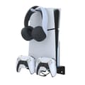 Miniatyrbilde 3 av 7: IPLAY For Sony PS5 Slim / Playstation 5 Veggmontert lagringsstativ-kontroller Ladestasjon Headsetholder