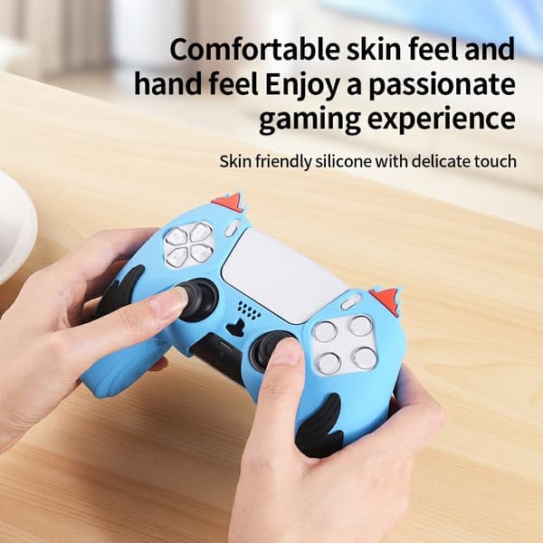 Playstation 5 / PS5 Silikone Skin Cover Case Anti-Slip Protection Flame Design - Sort