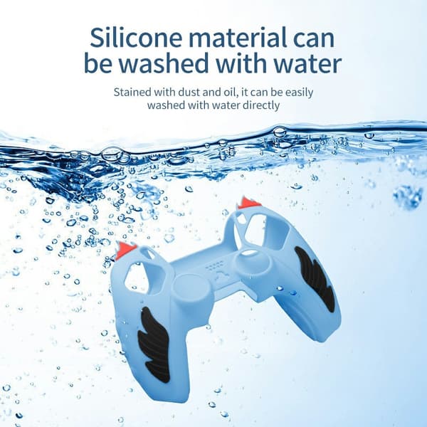 Playstation 5 / PS5 Silikone Skin Cover Case Anti-Slip Protection Flame Design - Sort