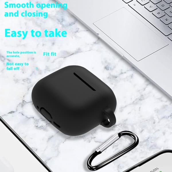 AirPods 4 6 in 1 -tarvikkeet kotelo hihnapidike korvakoukut kaulahihna avainrengas - Tummansininen