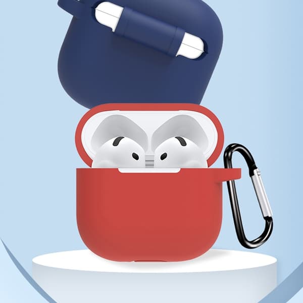 AirPods 4 6 in 1 -tarvikkeet kotelo hihnapidike korvakoukut kaulahihna avainrengas - Tummansininen
