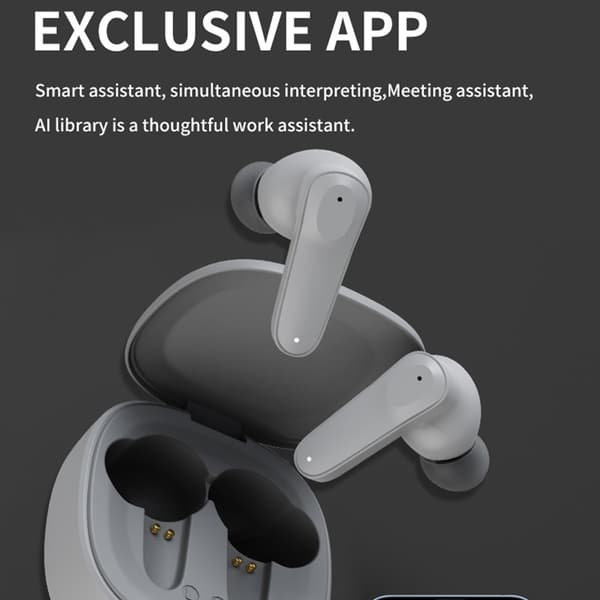 Bluetooth Hörlurar AI Smart Multi-Language Translation Översättare - Blå