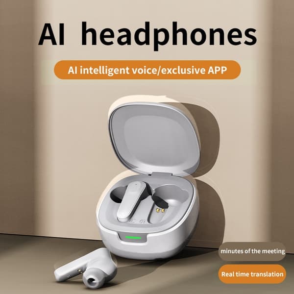 Bluetooth Hörlurar AI Smart Multi-Language Translation Översättare - Svart