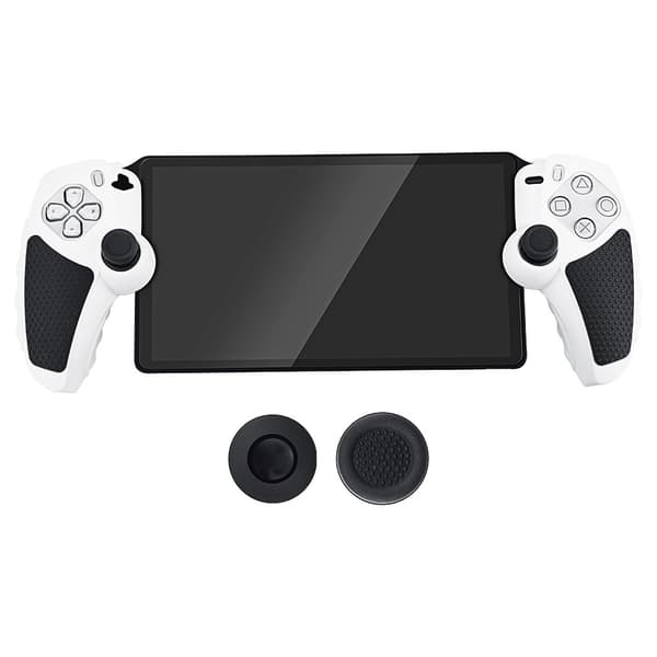 Playstation 5 / PS5 Silikone Skin Cover Case Anti-Slip Protection + Joystick Caps - Hvid