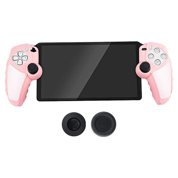 Playstation 5 / PS5 Silikon Hud Deksel Veske Anti-skli beskyttelse + Joystick Caps - Rosa