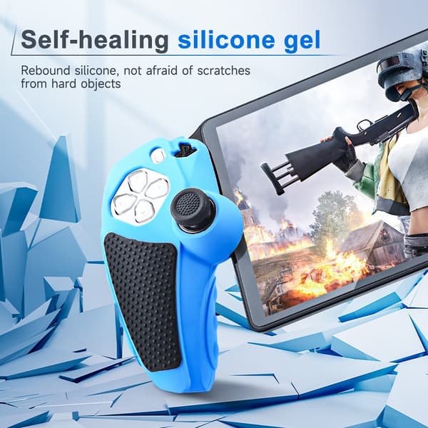 Playstation 5 / PS5 Silikon Hud Deksel Veske Anti-skli beskyttelse + Joystick Caps - Rosa