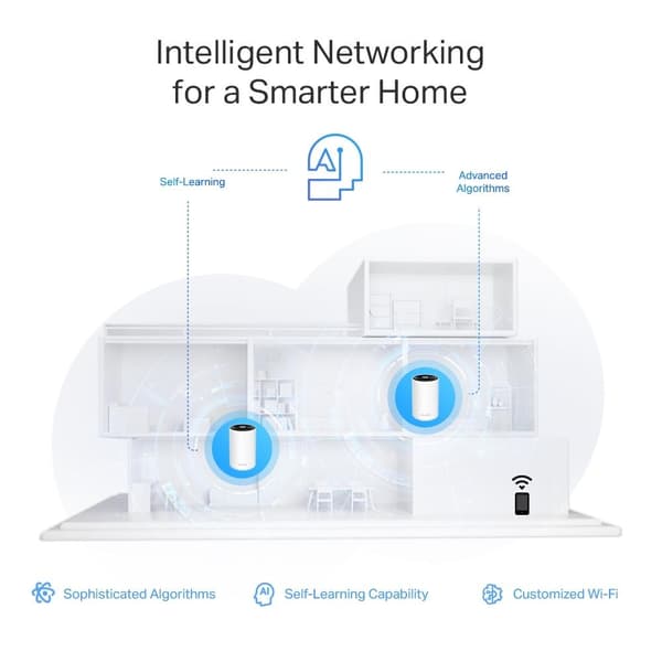 TP-Link Deco XE75 Pro (1-pak) Wi-Fi 6E AXE5400 Mesh Wi-Fi-system til hele hjemmet