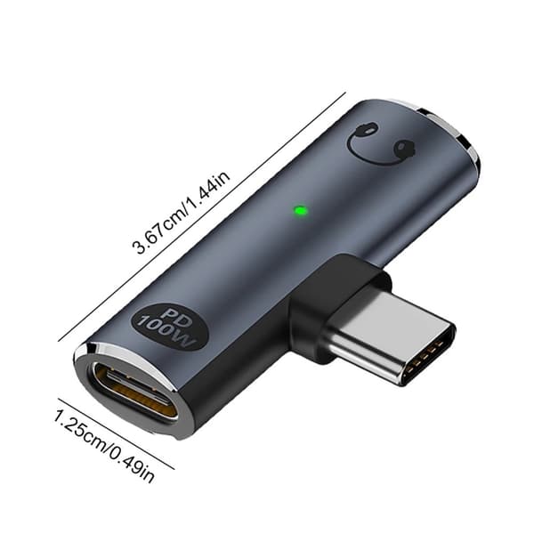 USB-C han til 3,5 mm lyd + USB-C PD 100W opladningsadapter