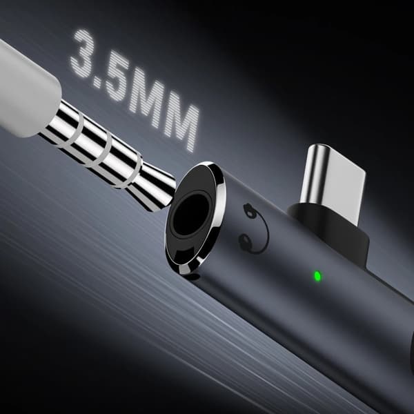 USB-C han til 3,5 mm lyd + USB-C PD 100W opladningsadapter