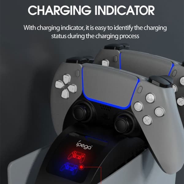 IPEGA for PS5 Dual Controller latausteline Jäähdytystuulettimen kuulokemikrofonin säilytysteline