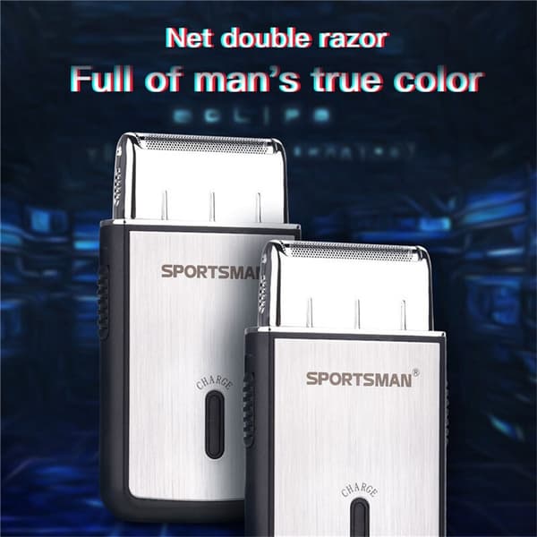 SPORTSMAN 2 in 1 mini johdoton parranajokone USB-ladattava sähkötrimmeri
