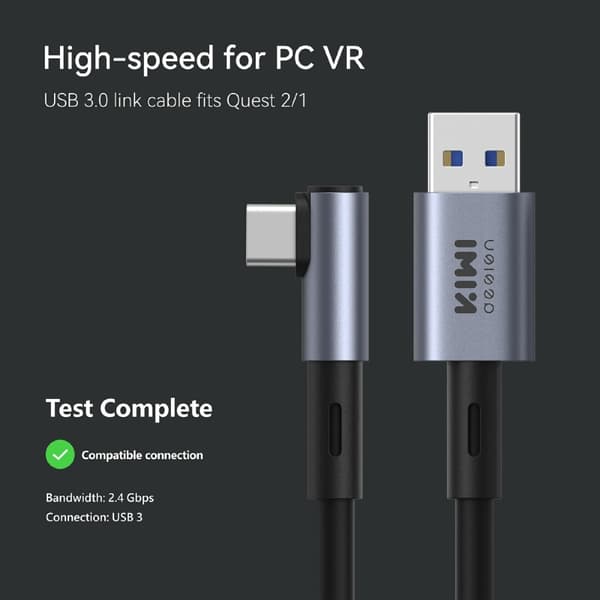 5m ladekabel for Meta Quest 3 3S PICO 4, 5Gbps hodeset tdataoverføring