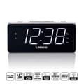 Miniatyrbild 2 av 5: Lenco PLL FM Alarm Clock Radio stor och tydlig 1,8" LED-display Vit