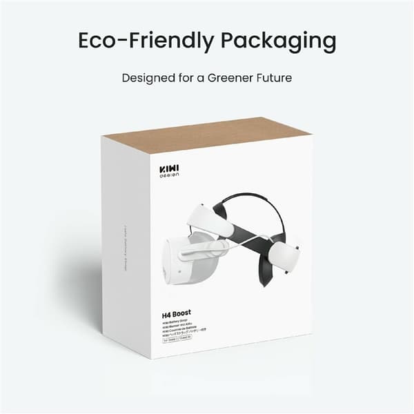 KIWI DESIGN Til Meta Quest 3/3S Hovedrem Pandebånd med forlænget batterilevetid og powerbank