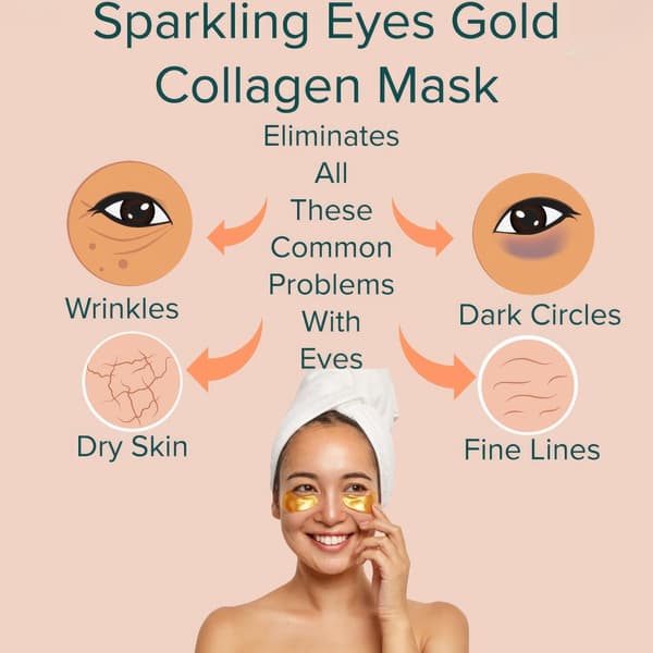 2pairs GOLD Collagen Crystal Eye Mask Anti Aging Wrinkle Dark Circle