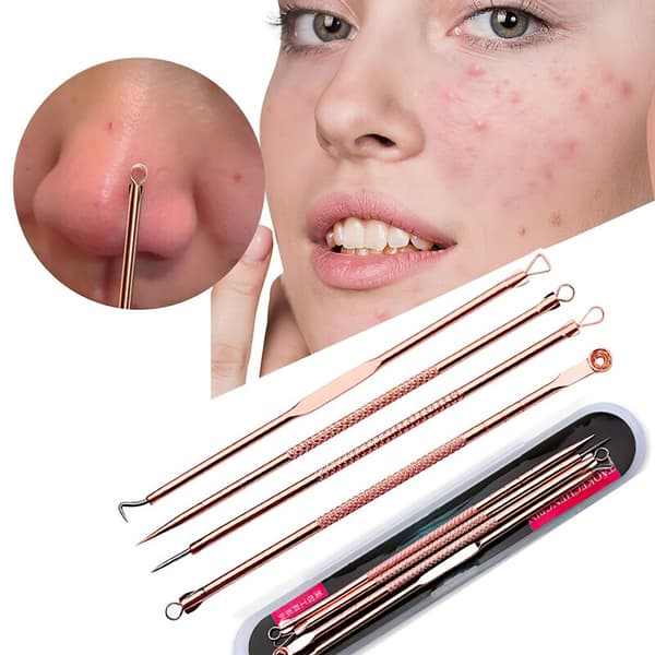 4x Stainless Acne Extractor Remover Blackhead Pimple Needles Blemish Treatments