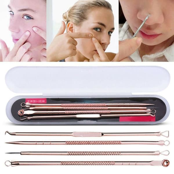 4x Stainless Acne Extractor Remover Blackhead Pimple Needles Blemish Treatments