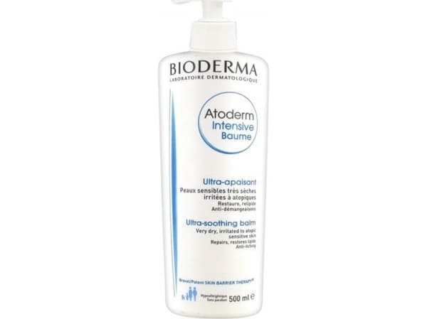 Bioderma Intensive baume, Kremhvit, Kvinner, Fuktighets krem, Beroligende, Tørr hud, 500 ml, Pumpe flaske