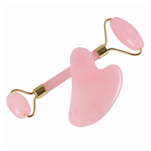 Ansiktsroller Gua Sha kit, Rosa, Presentbox