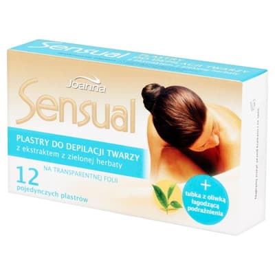 JOANNA_Sensual plastry do depilacji twarzy z ekstraktem z zielonej herbaty 12szt.