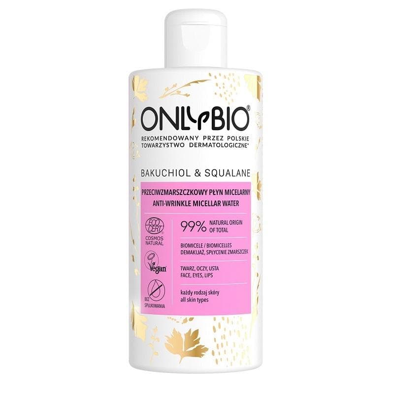 ONLYBIO_Bakuchiol&Squalane Anti-Wrinkle Micellar Water pĹ,yn micelarny przeciwzmarszczkowy 300ml