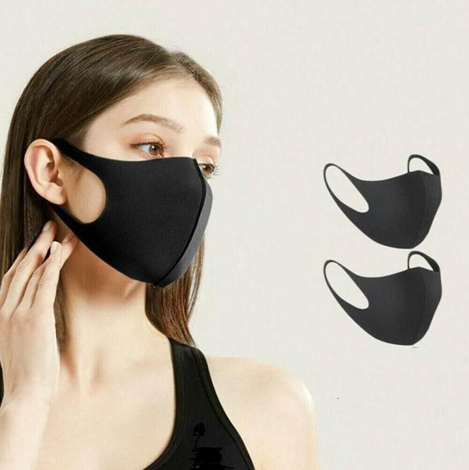 Tvättbart Munskydd Ansiktsmask Mask 2-pack SVART