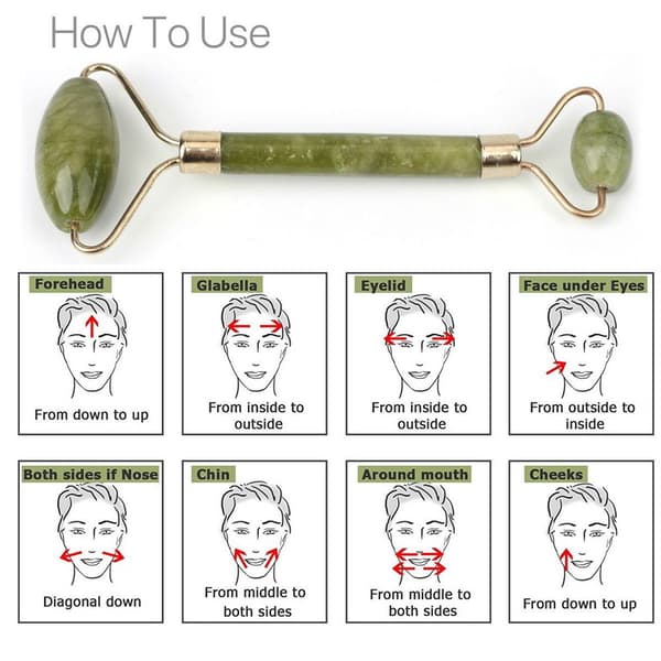 Facial Face Neck Jade Roller Massager