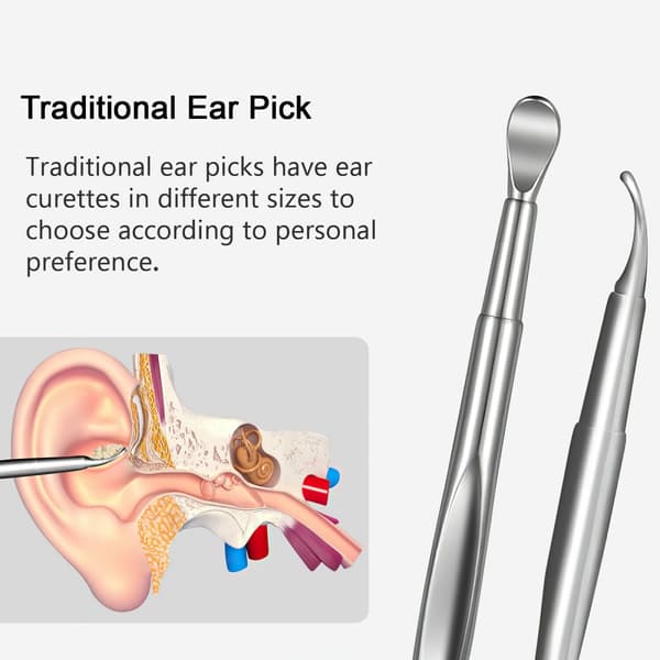 5PCS/set Stainless Steel Ear Pick Wax Curette Remover Cleaner