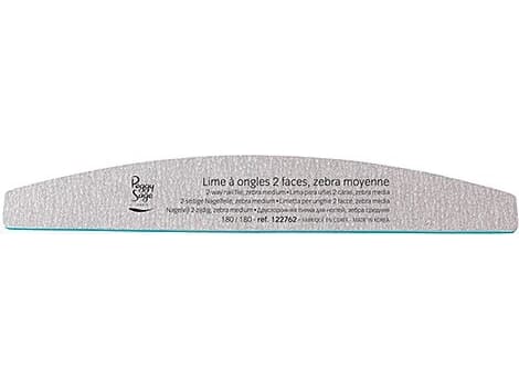 PEGGY SAGE_2-Way Nail File Zebra Medium Double-sided Claw File 180/180 Crescent Zebra
