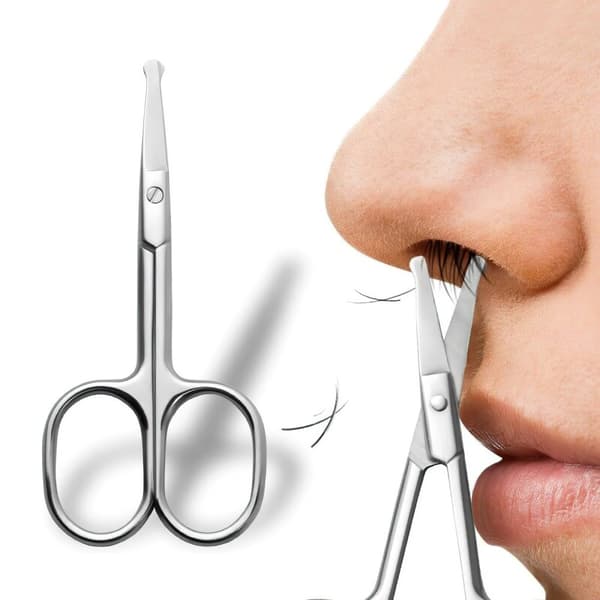 Rounded Nose Hair Trimmer Scissors Stainless Steel
