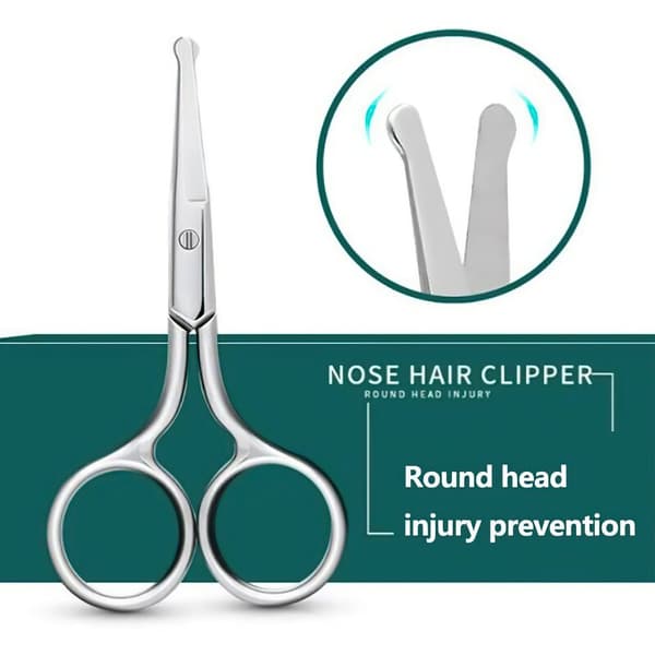 Rounded Nose Hair Trimmer Scissors Stainless Steel
