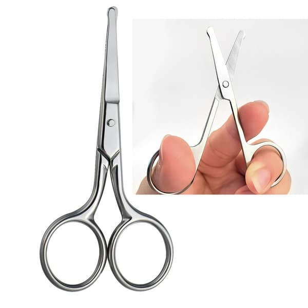 Rounded Nose Hair Trimmer Scissors Stainless Steel