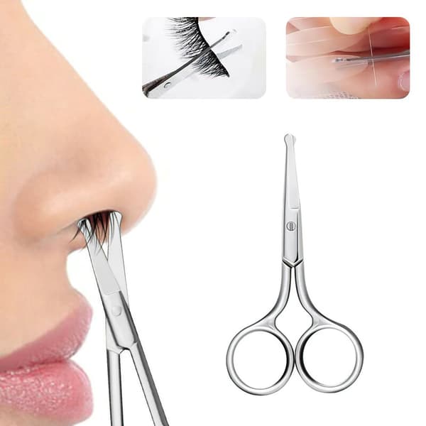 Rounded Nose Hair Trimmer Scissors Stainless Steel