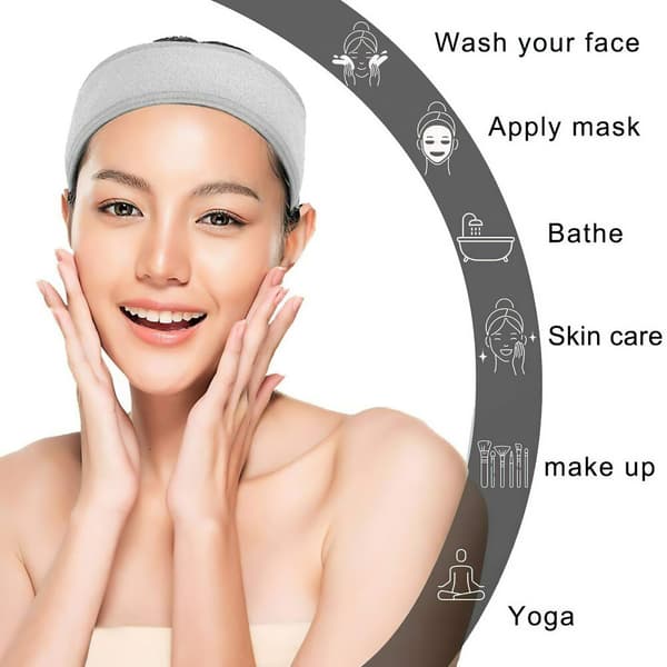 Adjustable Elastic Makeup Hair Band Facial Headband Shower