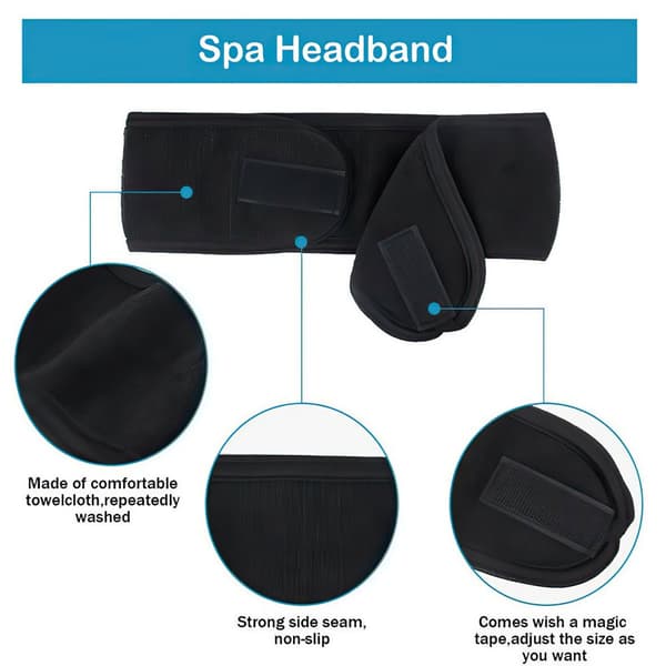 Adjustable Elastic Makeup Hair Band Facial Headband Shower
