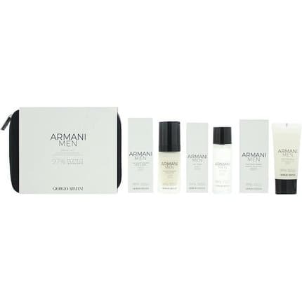 Giorgio Armani Men 4 Piece Gift Set: Face Wash 30ml - Toner 30ml - Face Moisturizer 30ml - Case