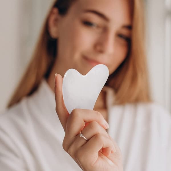 Gua Sha Skrapa / Sten - Äkta Mineralsten - White Jade