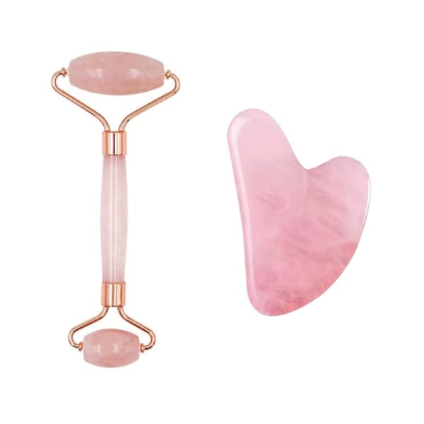 Äkta Gua Sha Mineralsten - Liten Sten + Roller