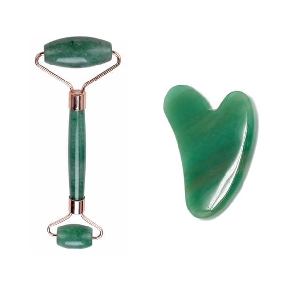Äkta Gua Sha Mineralsten - Liten Sten + Roller