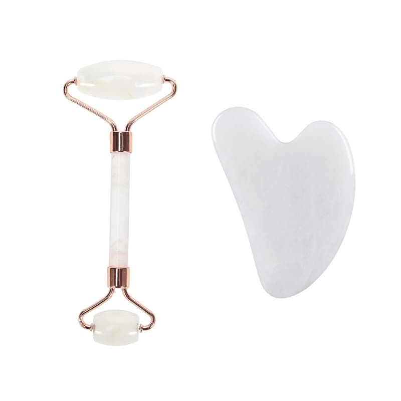 Äkta Gua Sha Mineralsten - Liten Sten + Roller