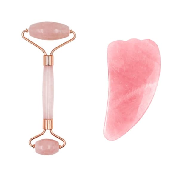 Äkta Gua Sha Mineralsten - Stor Sten + Roller