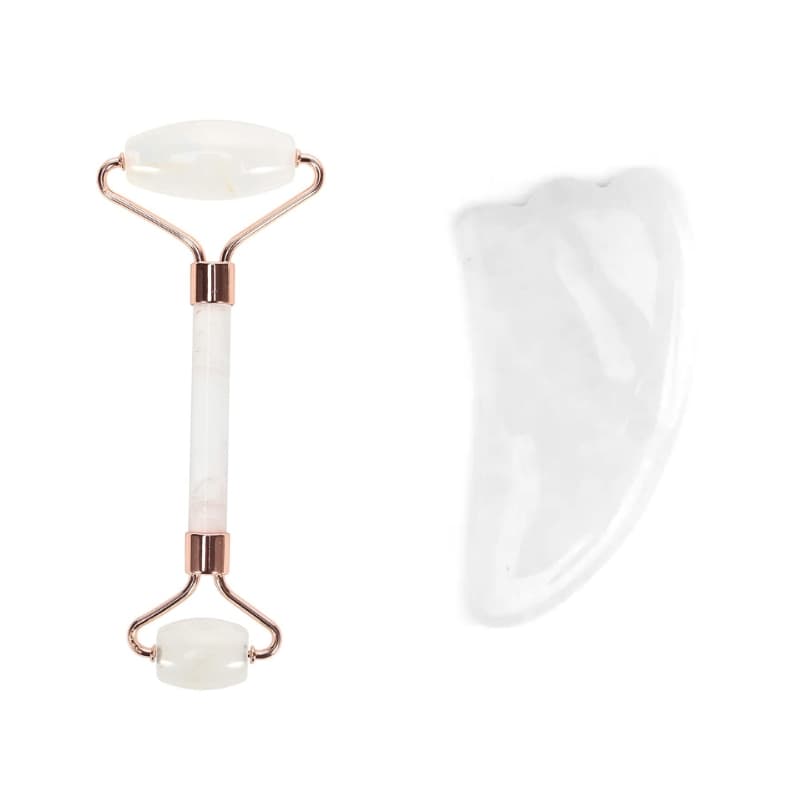 Äkta Gua Sha Mineralsten - Stor Sten + Roller