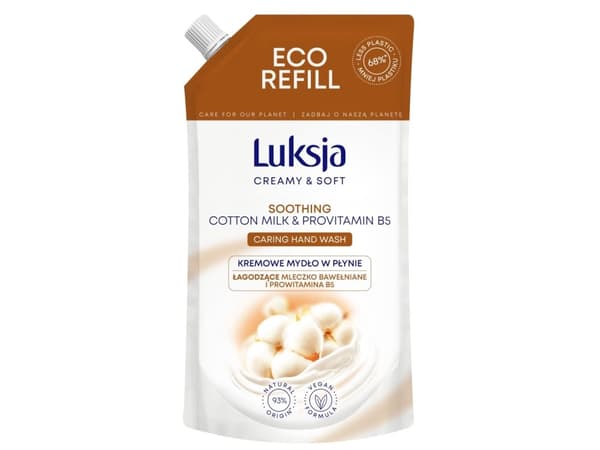 Luksja Creamy & Soft Soothing Creme Flytende Såpe Bomullsmelk og Provitamin B5 400ml - lager